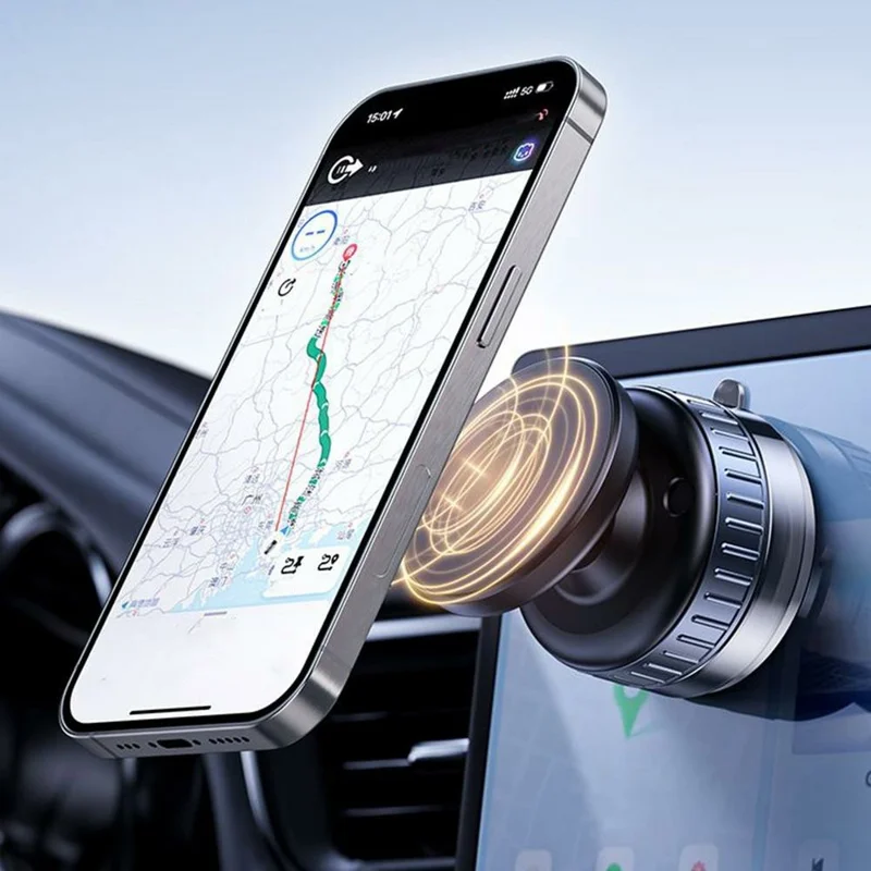 X50 Car Dashboard Windscreen Suction Cup Phone Holder 360 Degree Rotation Magnetic Mount Stand - Black