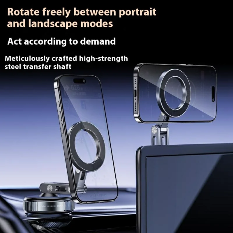 X53 Magnetic Car Dashboard Phone Stand Vacuum Suction Cup 360 Degree Rotation Foldable Cellphone Bracket