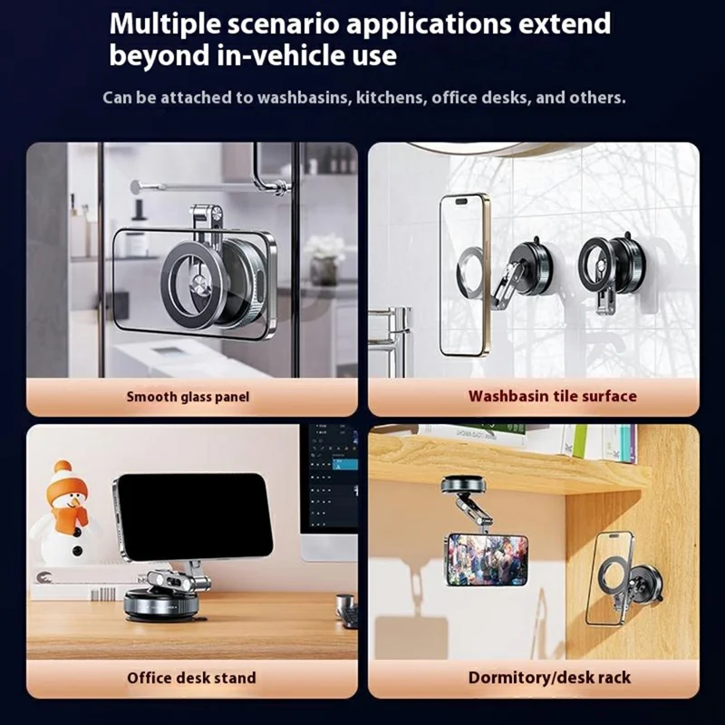 X53 Magnetic Car Dashboard Phone Stand Vacuum Suction Cup 360 Degree Rotation Foldable Cellphone Bracket