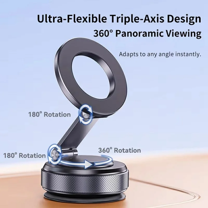 Suporte Magnético Giratório de 360 Graus para Celular X69 com Base de Ventosa para Painel e Para-brisa