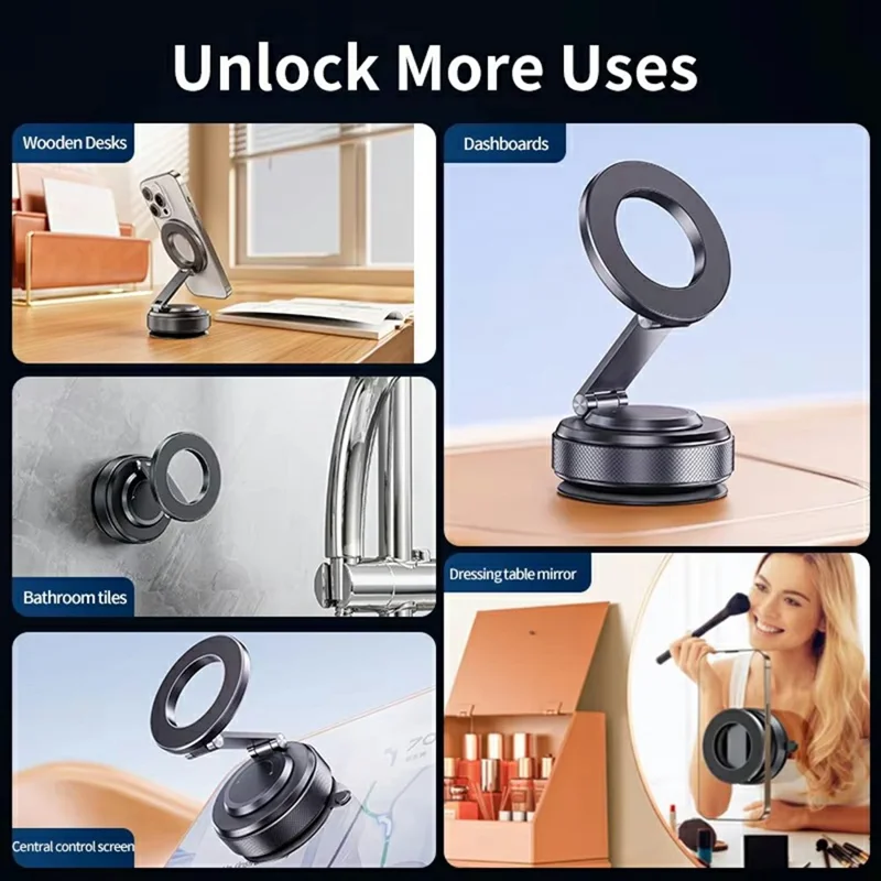 Suporte Magnético Giratório de 360 Graus para Celular X69 com Base de Ventosa para Painel e Para-brisa