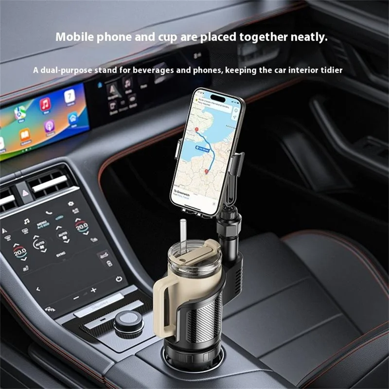 YESIDO C273 2 in 1 Car Cup Holder Phone Mount Adjustable 4.7-7.2 Inch Cellphone Bracket