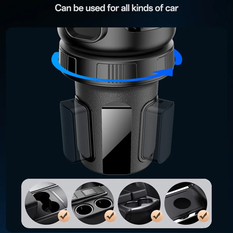 YESIDO C273 2 in 1 Car Cup Holder Phone Mount Adjustable 4.7-7.2 Inch Cellphone Bracket
