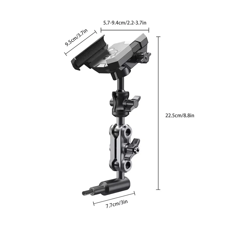 A037 Car Phone Mount for Land Cruiser / Prado / Tank 300 / 500 A-Pillar Adjustable Aluminum Alloy Cellphone Holder