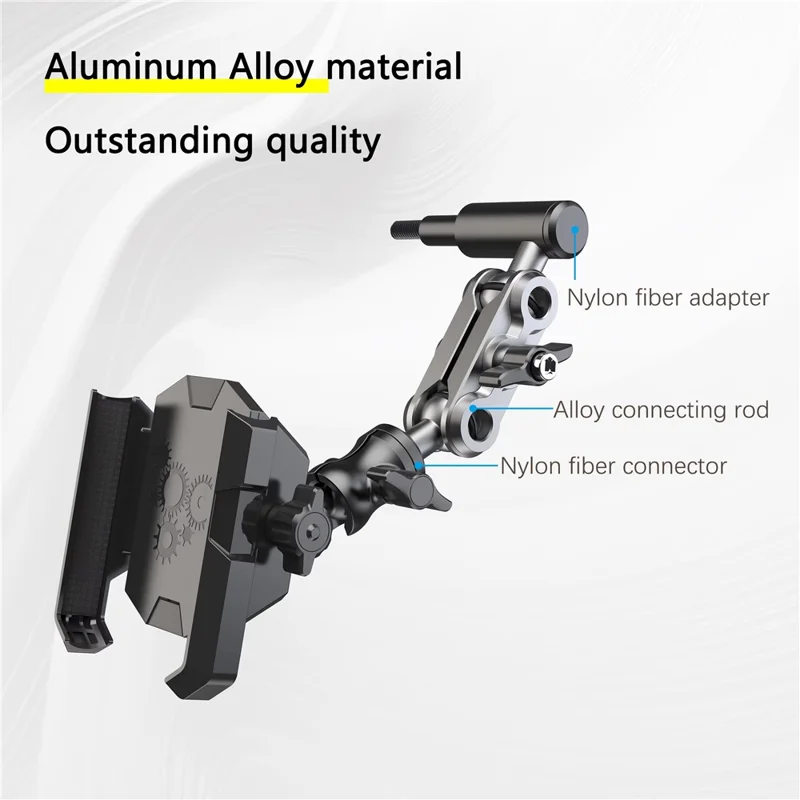 A037 Car Phone Mount for Land Cruiser / Prado / Tank 300 / 500 A-Pillar Adjustable Aluminum Alloy Cellphone Holder