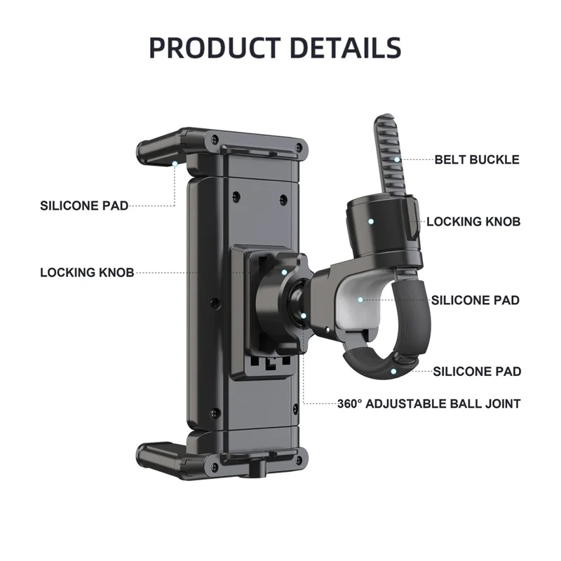 A006 360 Degree Rotatable Tablet Phone Mount Treadmill Spin Bike Vehicle Handle Installation Bracket