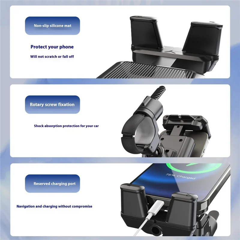 A006 360 Degree Rotatable Tablet Phone Mount Treadmill Spin Bike Vehicle Handle Installation Bracket