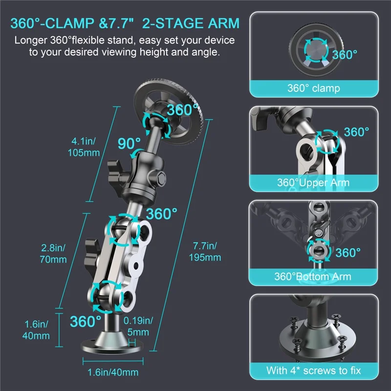 X038 Auto LKW Boot Armaturenbrett Robuster Magnetischer Telefonhalter 360 Grad Verstellbare Halterung