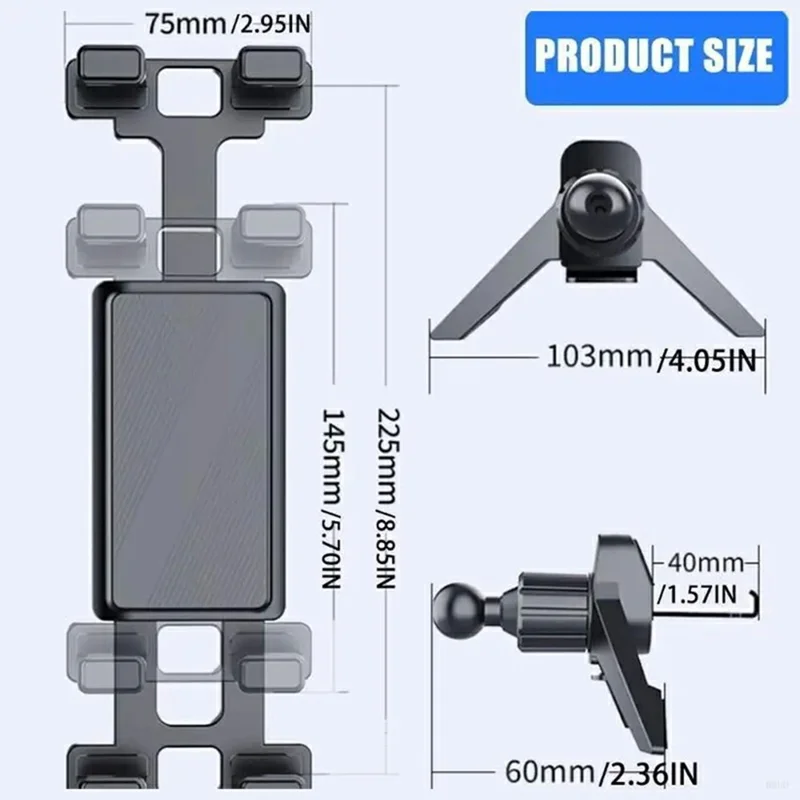 C259 Car Air Vent Mount 360 Degree Rotation 7-12.9 Inch Phone Tablet Holder