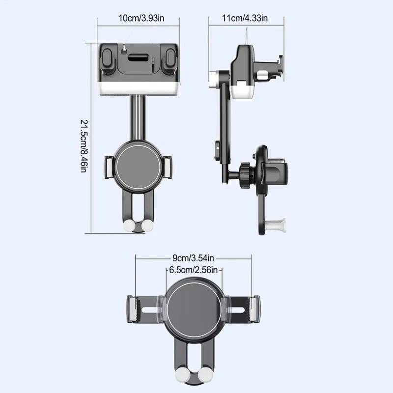 Support de téléphone pour rétroviseur de voiture H256 - Support de navigation pivotant à 360 degrés