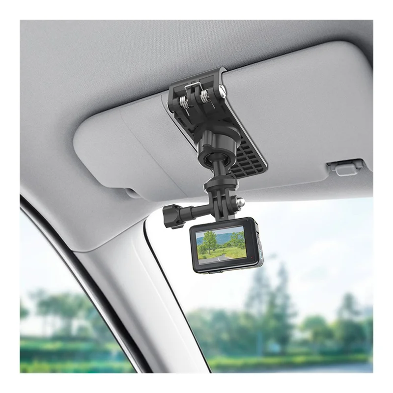 Support de téléphone universel ZY02 pour pare-soleil de voiture avec pince pour smartphone et support de caméra panoramique