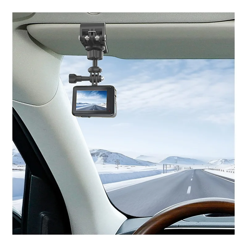 Support de téléphone universel ZY02 pour pare-soleil de voiture avec pince pour smartphone et support de caméra panoramique
