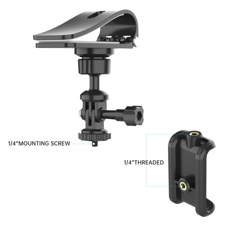 Support de téléphone universel ZY02 pour pare-soleil de voiture avec pince pour smartphone et support de caméra panoramique