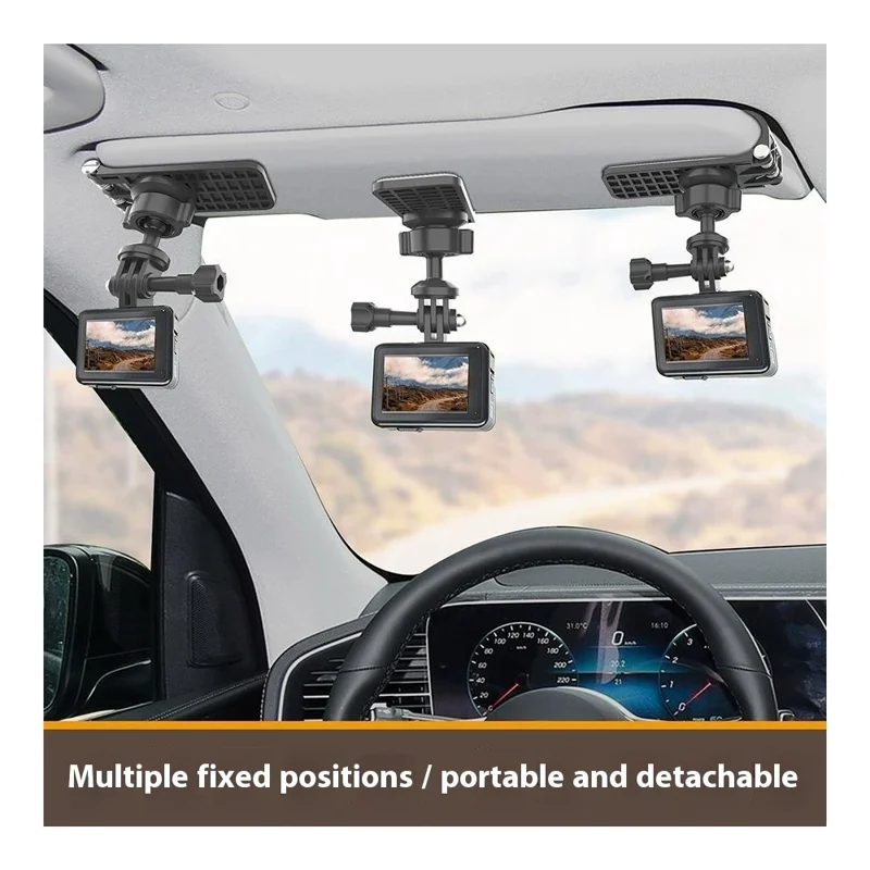 Support de téléphone universel ZY02 pour pare-soleil de voiture avec pince pour smartphone et support de caméra panoramique