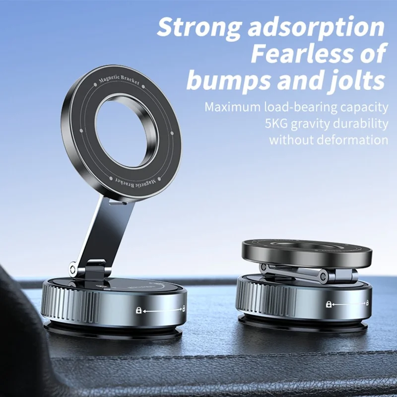 Soporte Magnético K1 para Teléfono en Coche con Base de Ventosa, Rotación 360 Grados, Soporte Plegable para Navegación