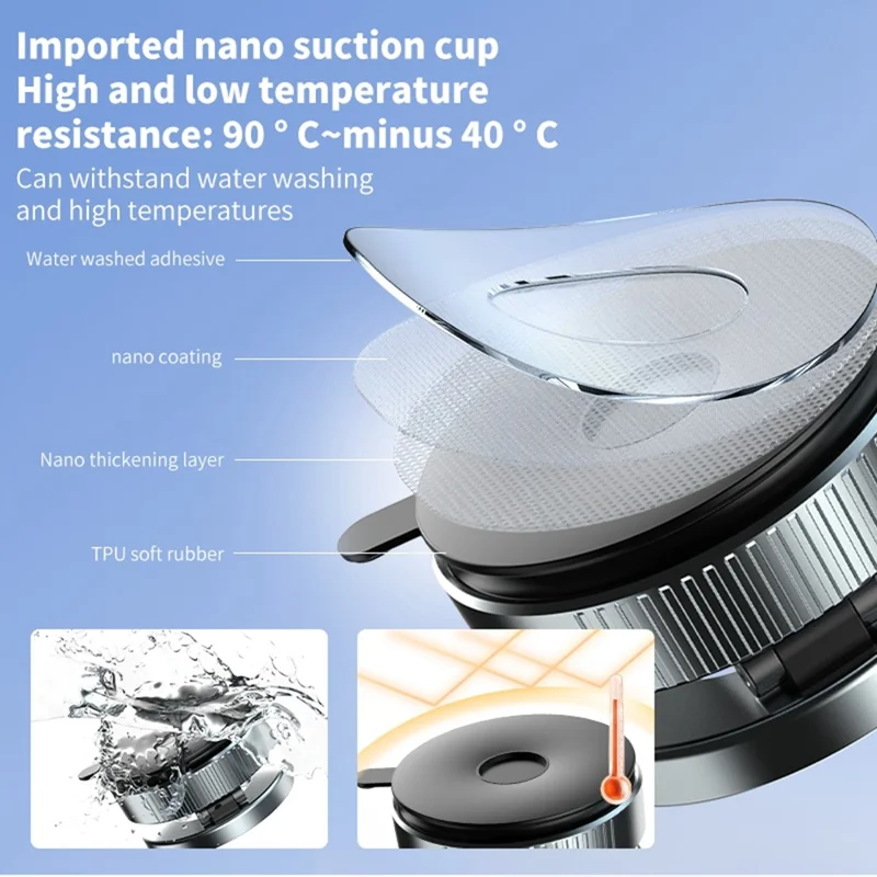 Soporte Magnético K1 para Teléfono en Coche con Base de Ventosa, Rotación 360 Grados, Soporte Plegable para Navegación