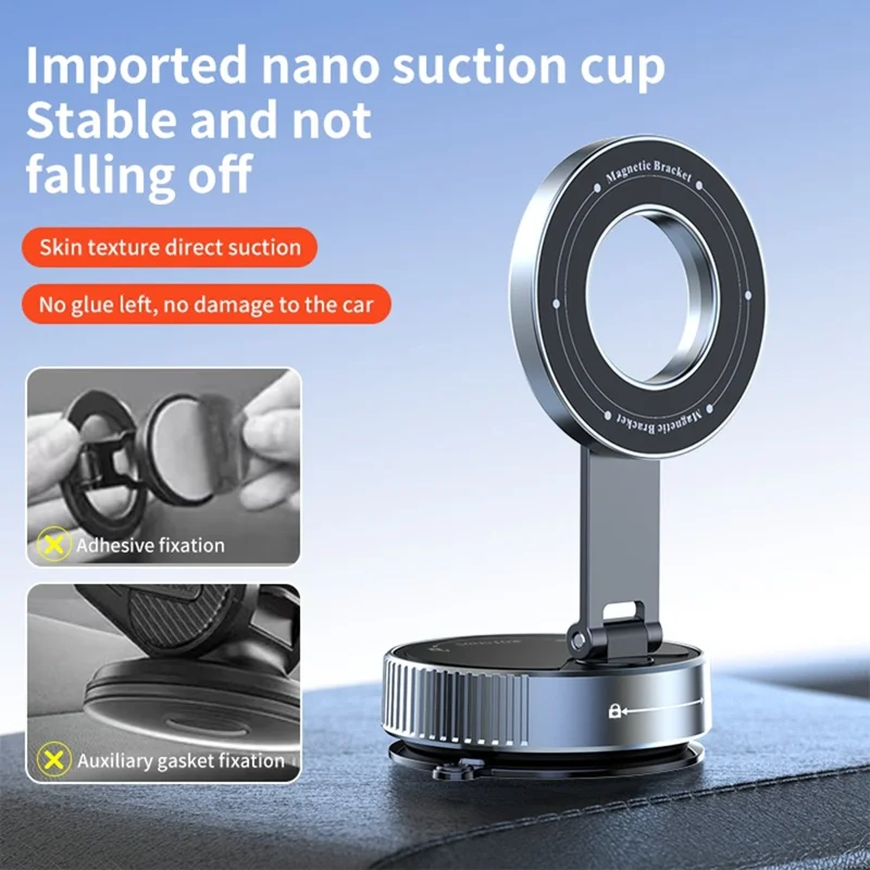 Soporte Magnético K1 para Teléfono en Coche con Base de Ventosa, Rotación 360 Grados, Soporte Plegable para Navegación