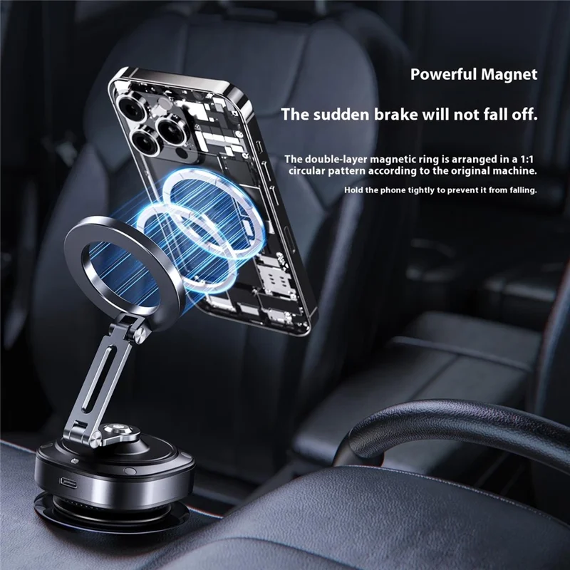 Suporte Magnético para Celular X74 com Ventosa Elétrica para Painel de Carro
