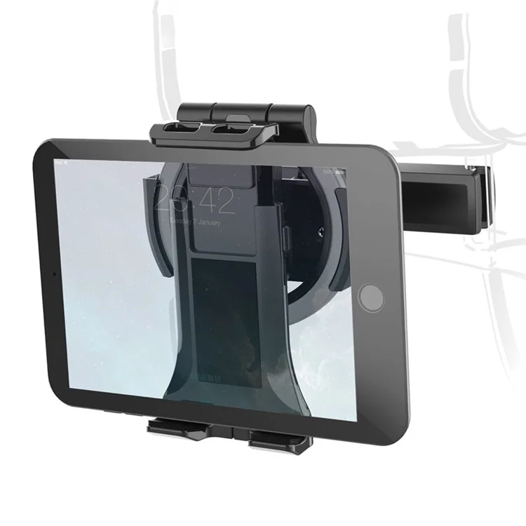PB-47C Universal Car Tablet Holder Headrest Mount for 5" - 12.9" Phones Tablets, 360 Degree Rotating Stand