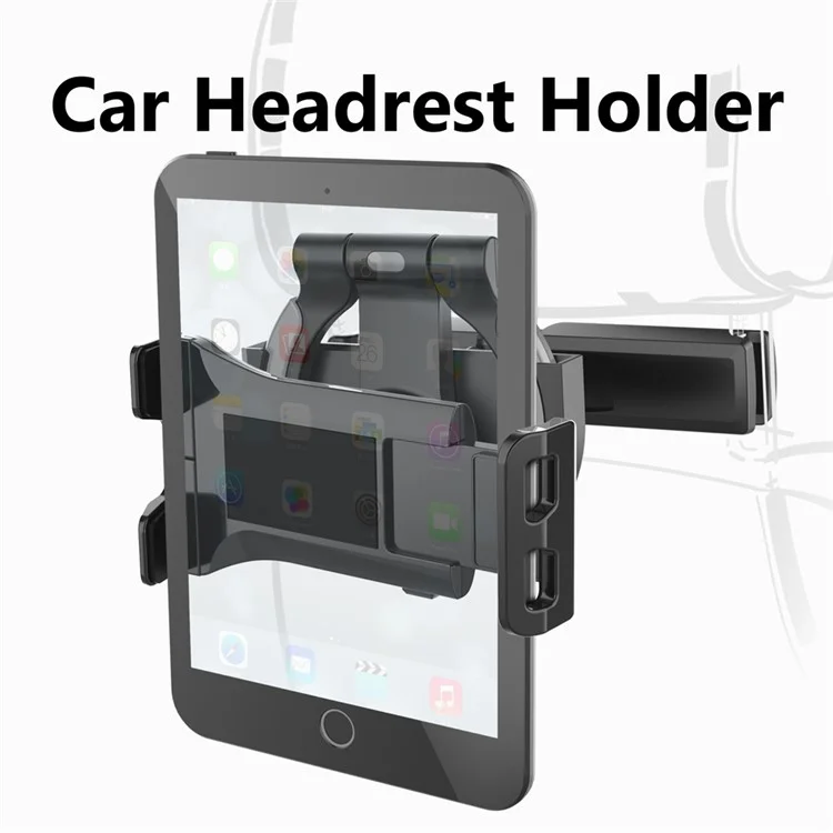 PB-47C Universal Car Tablet Holder Headrest Mount for 5" - 12.9" Phones Tablets, 360 Degree Rotating Stand