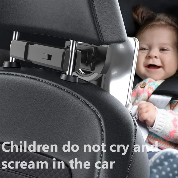 PB-47C Universal Car Tablet Holder Headrest Mount for 5" - 12.9" Phones Tablets, 360 Degree Rotating Stand