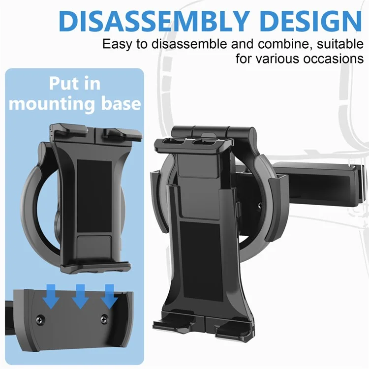 PB-47C Universal Car Tablet Holder Headrest Mount for 5" - 12.9" Phones Tablets, 360 Degree Rotating Stand