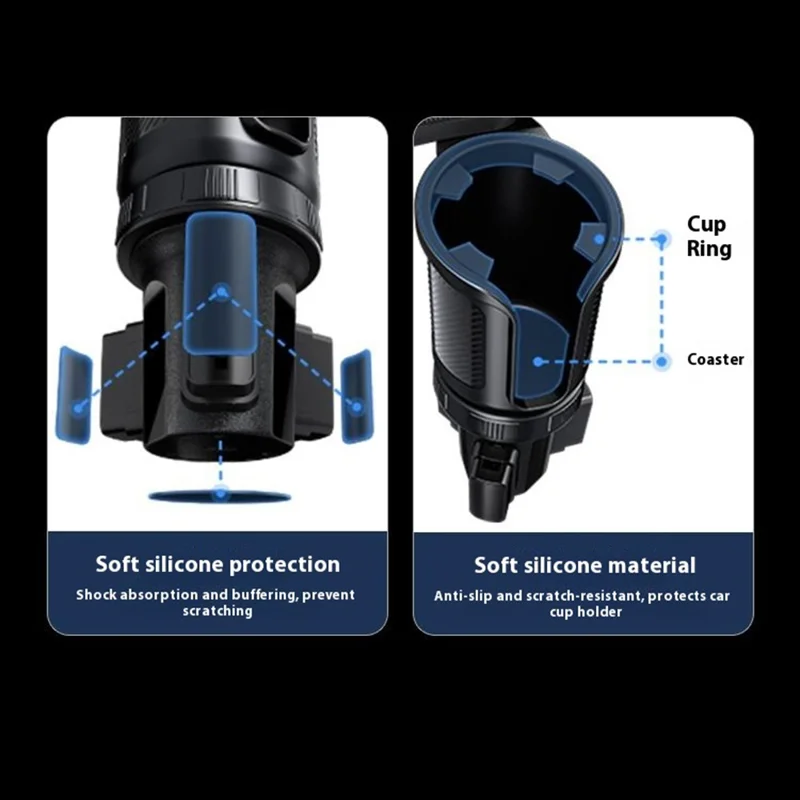 Soporte de montaje para teléfono con cargador inalámbrico magnético de carga rápida de 15 W y portavasos para coche CP242F