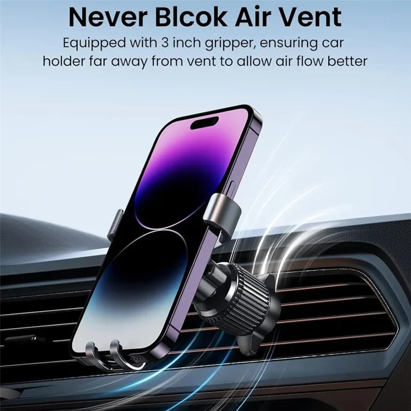 UGREEN 15223 Car Phone Holder Air Vent Mount 360 Degree Adjustable Gravity Sensing Bracket for 4.7 - 7.2 Inch Cellphones