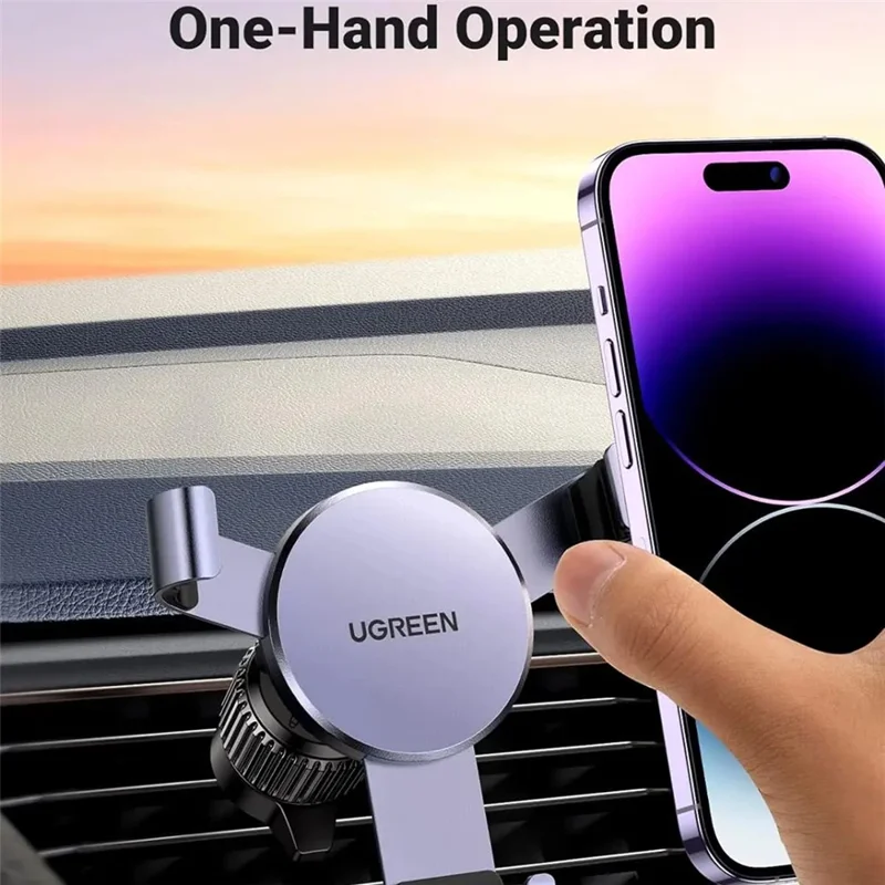 UGREEN 15223 Car Phone Holder Air Vent Mount 360 Degree Adjustable Gravity Sensing Bracket for 4.7 - 7.2 Inch Cellphones