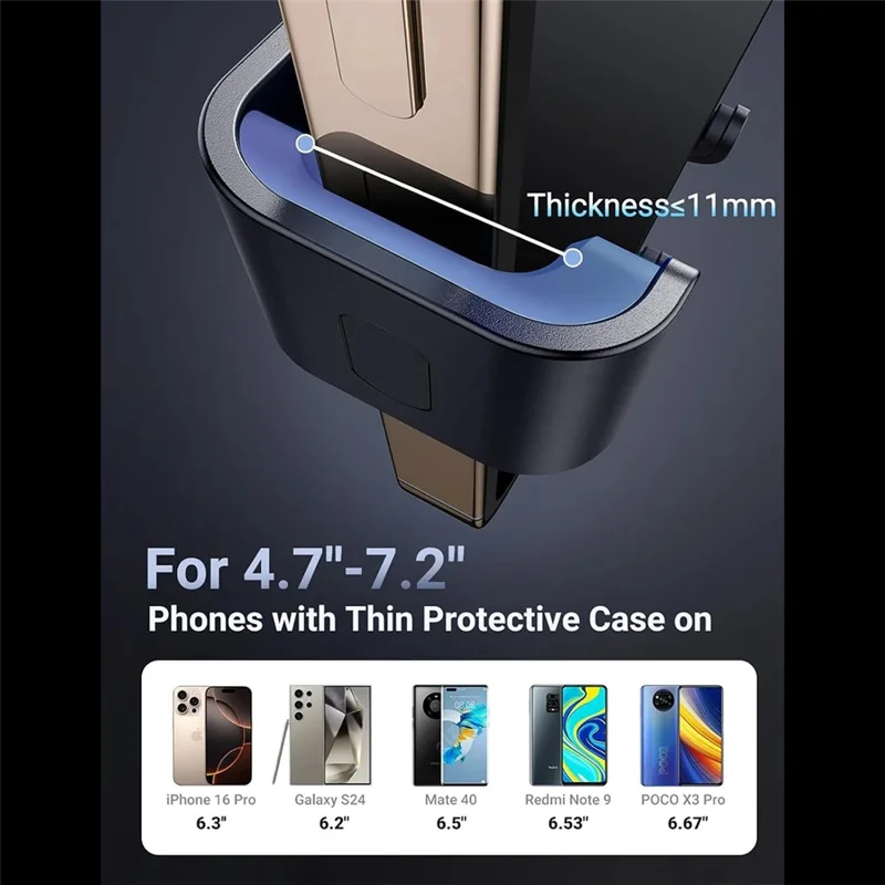 UGREEN 40907 Car Phone Bracket Air Vent Mount Gravity Sensing Aluminum Alloy Cellphone Holder Stand