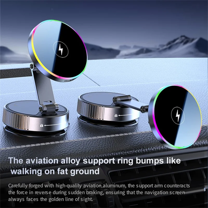 K5 Car Wireless Charger Mount 360 Degree Rotation Folding Magnetic Phone Charger Holder