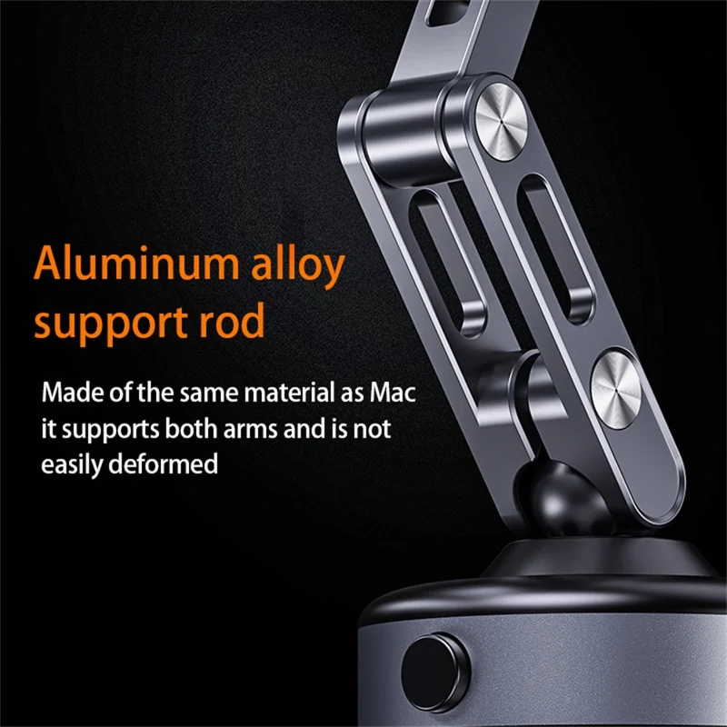 X93 Car Cellphone Mount 360 Degree Rotation Electric Vacuum Suction Cup Aluminum Alloy Magnetic Phone Holder - Black