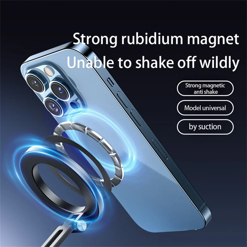 X94 360 Degree Rotating Foldable Car Phone Mount Electric Vacuum Suction Cup Magnetic Holder for Smartphones - Black