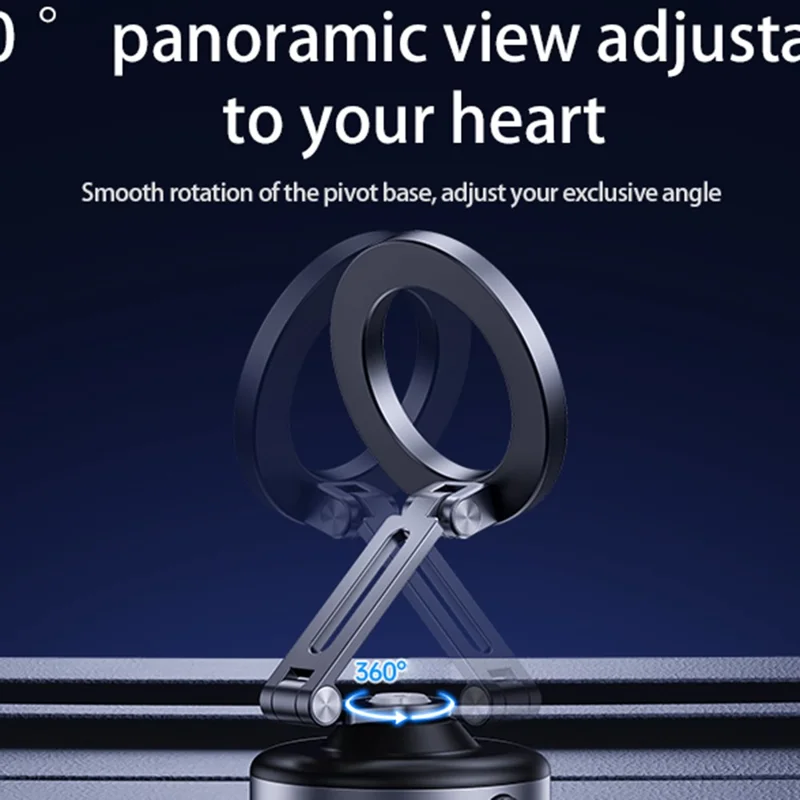 X94 360 Degree Rotating Foldable Car Phone Mount Electric Vacuum Suction Cup Magnetic Holder for Smartphones - Black