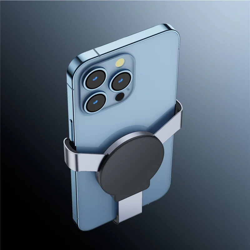 PJ-03 Car Phone Holder Gravity Mount Aluminum Alloy Stand Magnetic Clip Desktop Phone Bracket