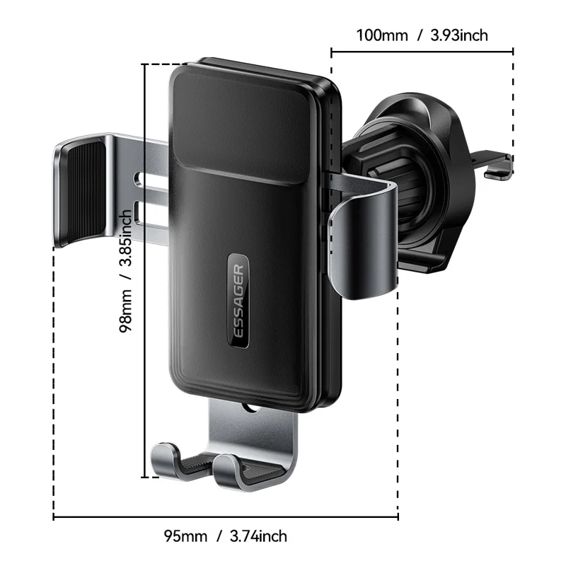 ESSAGER EZJZL-FW01-Z Car Phone Mount for 4.7-6.9 inch Devices 360° Rotation Gravity Adjusted Base