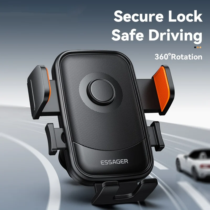 ESSAGER Car Phone Holder Air Vent Mount 360° Rotation Adjustable Bracket Stable Support for 4.7 - 6.9 inch Cellphones