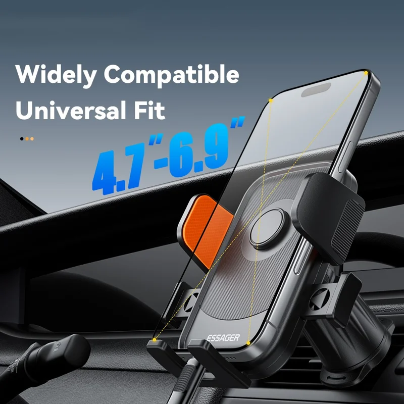 ESSAGER Car Phone Holder Air Vent Mount 360° Rotation Adjustable Bracket Stable Support for 4.7 - 6.9 inch Cellphones