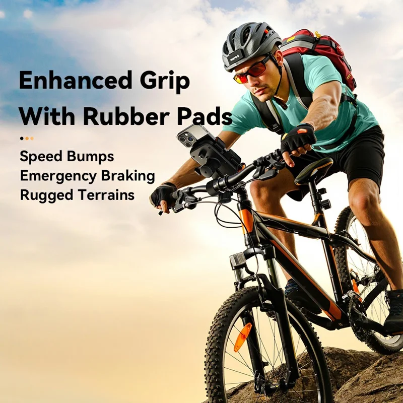 ESSAGER Rear View Mirror Bike Phone Mount 360° Rotation Bicycle Phone Holder for 4.7-6.9 inch Devices