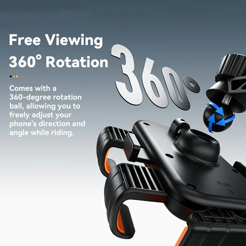 ESSAGER Rear View Mirror Bike Phone Mount 360° Rotation Bicycle Phone Holder for 4.7-6.9 inch Devices