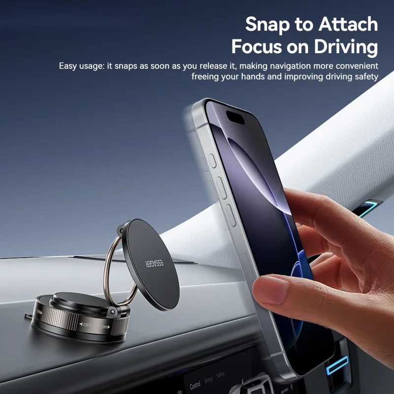 ESSAGER Magnetic Phone Mount 360 Degree Rotation Suction Cup Phone Holder for Car Dashboard