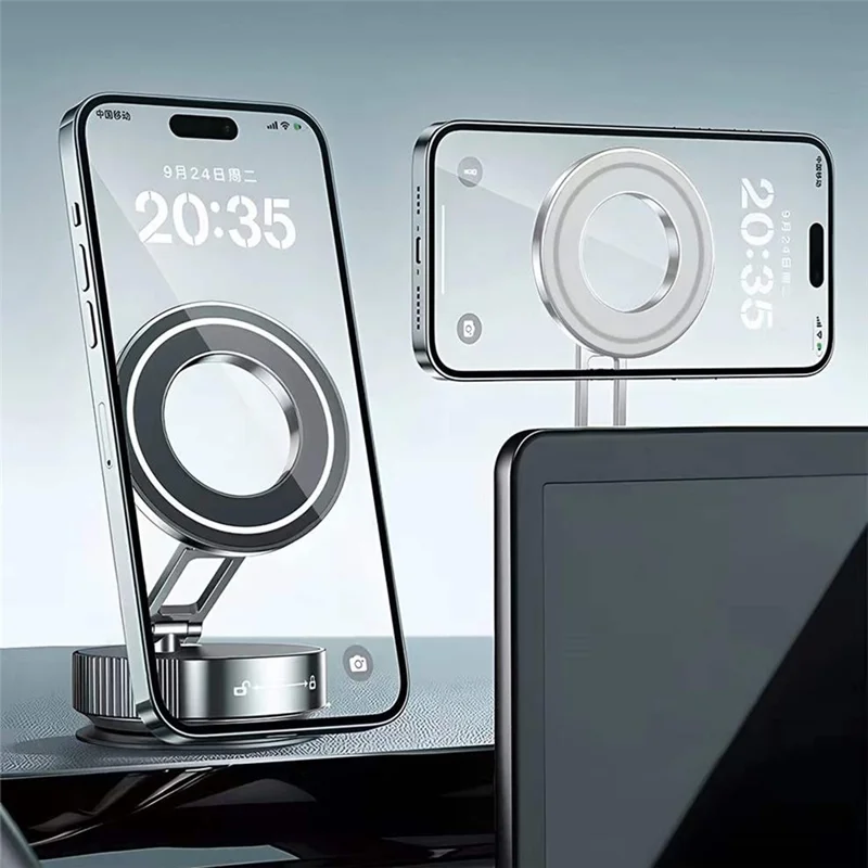 COTECI BS-014 Magnetic Car Phone Mount Holder Vacuum Suction Cup 3-Axis Adjustable Anti Shake Vehicle Stand - Black