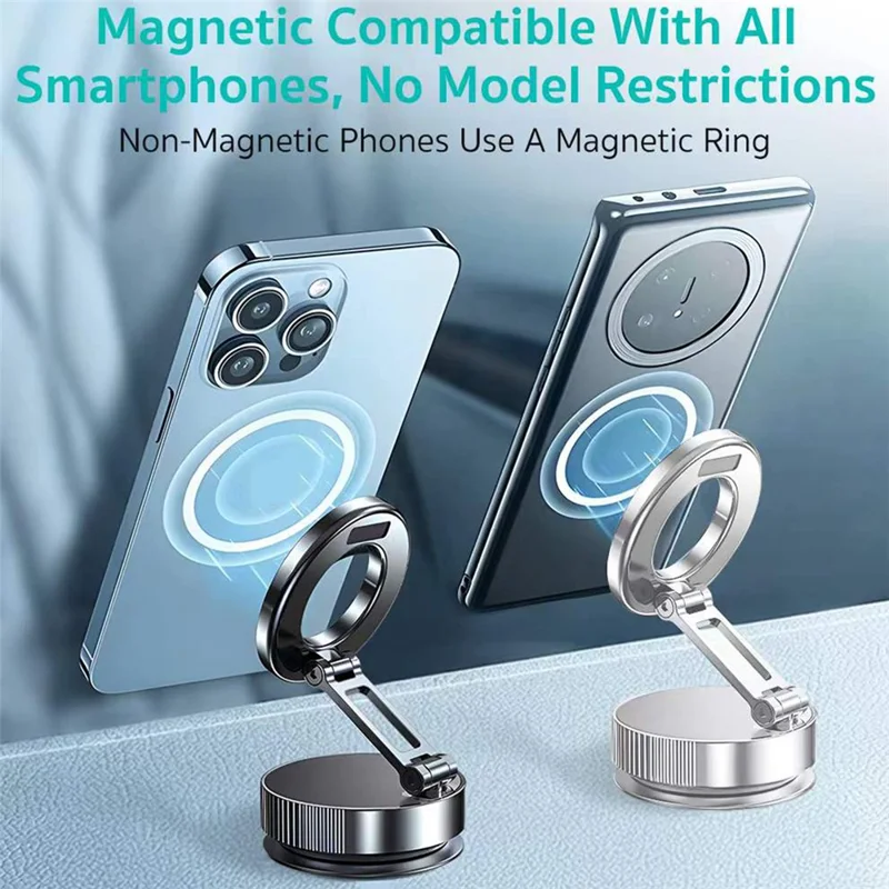 COTECI BS-014 Magnetic Car Phone Mount Holder Vacuum Suction Cup 3-Axis Adjustable Anti Shake Vehicle Stand - Black