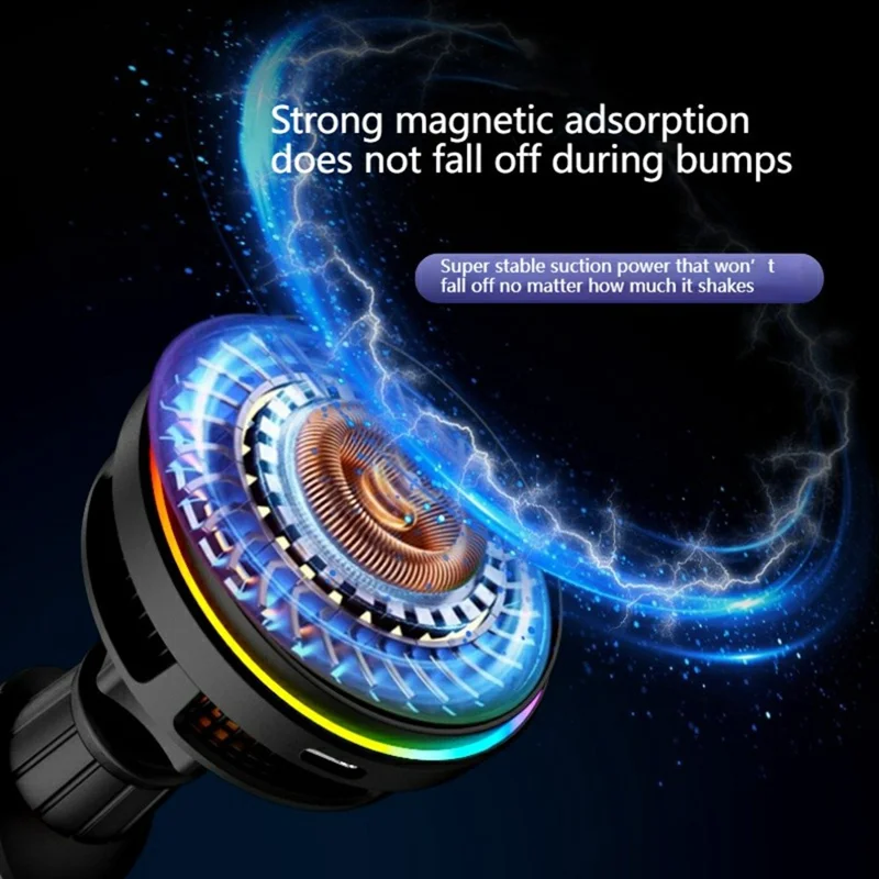 Carregador Sem Fio para Carro com Refrigeração Magnética S32 15W, Suporte para Celular e Carregamento Rápido
