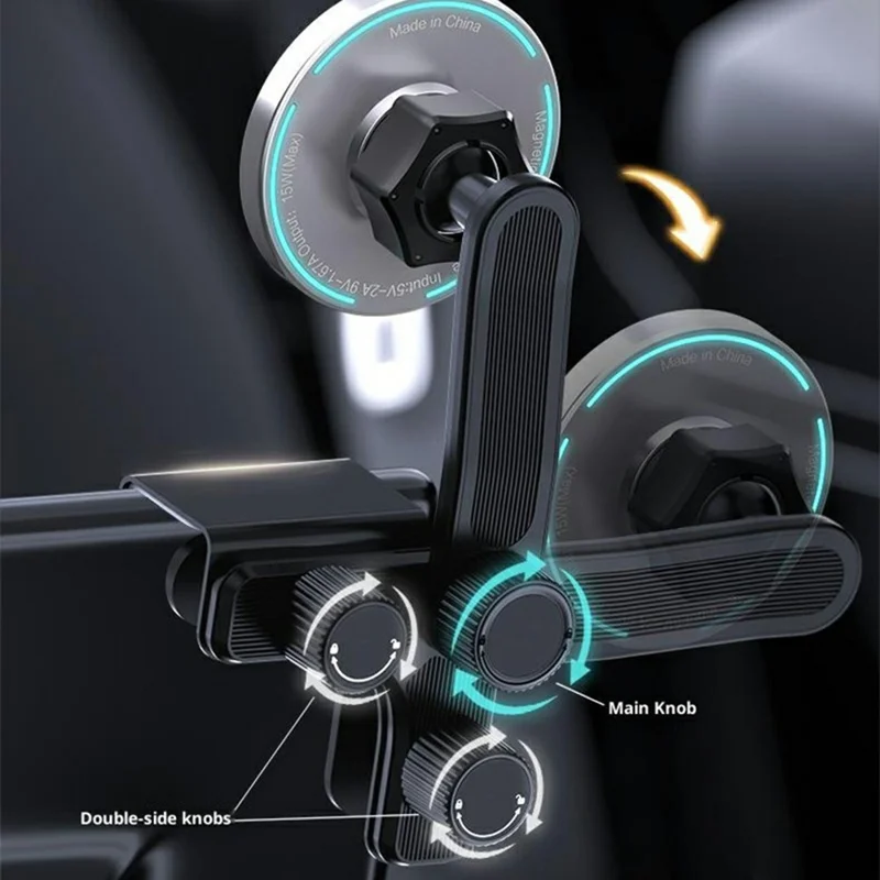 Chargeur sans fil magnétique pour voiture compatible avec MagSafe 15W, support de téléphone pour voiture résistant à la chaleur