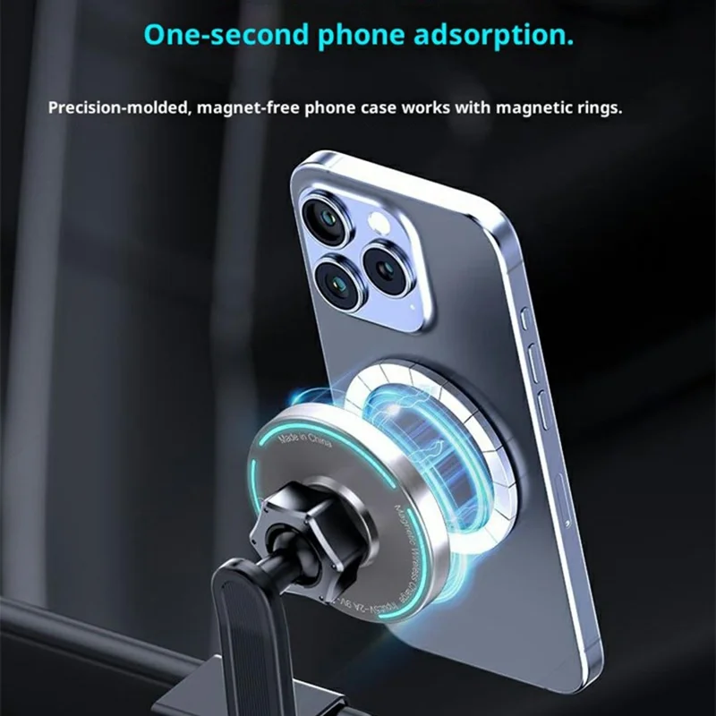 Chargeur sans fil magnétique pour voiture compatible avec MagSafe 15W, support de téléphone pour voiture résistant à la chaleur