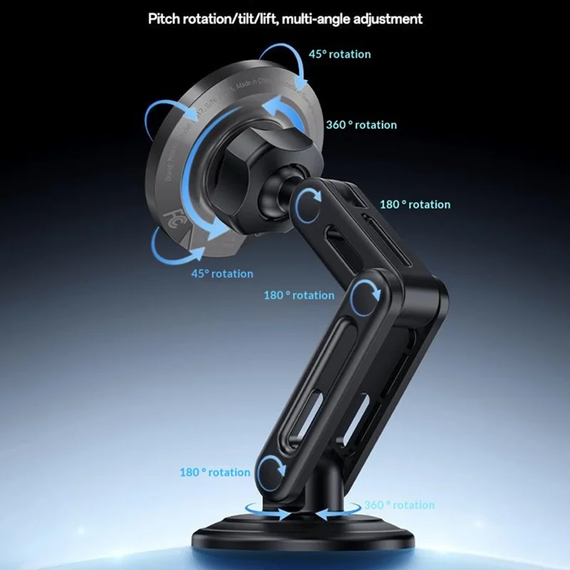 YESIDO C317 Magnetic Wireless Charger 15W Fast Charging Car Mount Dashboard Phone Holder with Breathing Light