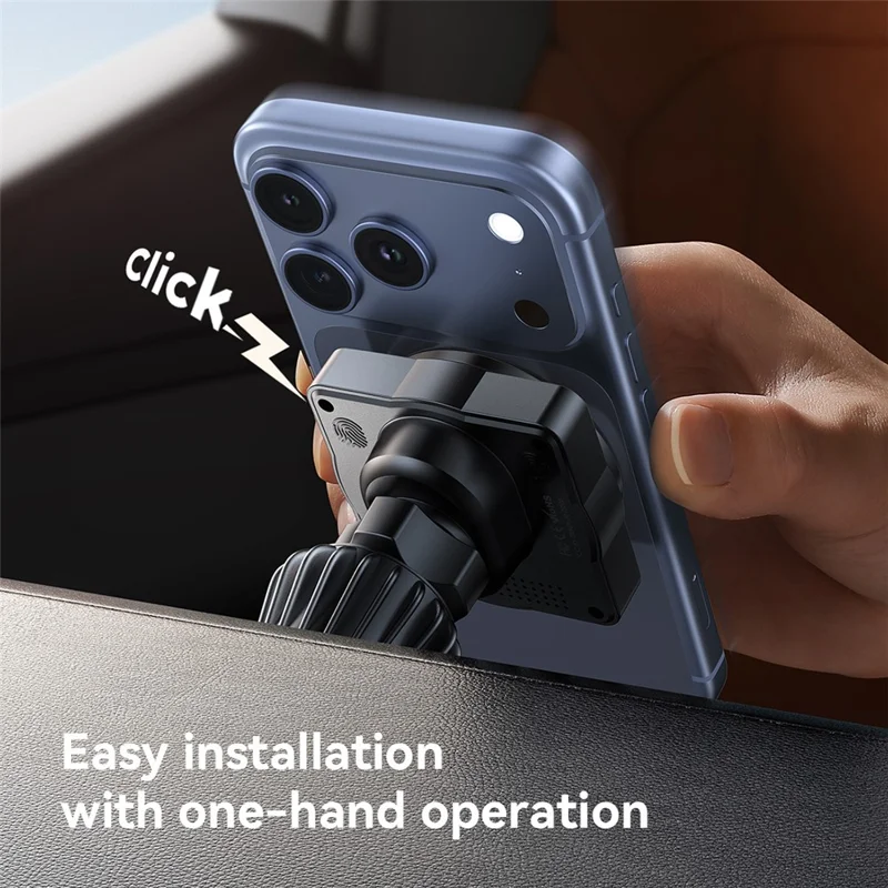 JOYROOM JR-ZS506 15W Auto-Rotating Magnetic Wireless Car Charger Stand Fast Charging Phone Mount - Black