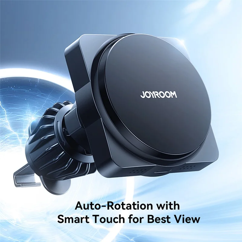 JOYROOM JR-ZS506 15W Auto-Rotating Magnetic Wireless Car Charger Stand Fast Charging Phone Mount - Black