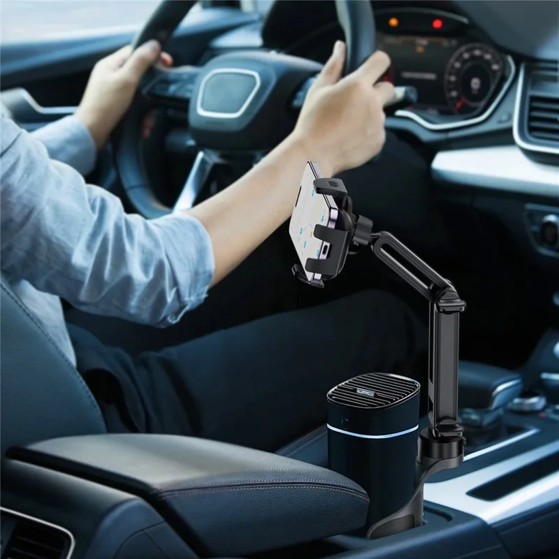 ACEFAST D63 Car Cup Holder Adjustable Angle  /  Length Car Phone Mount Anti-Slip Compatible with 4.7-6.9 inch Phones - Black